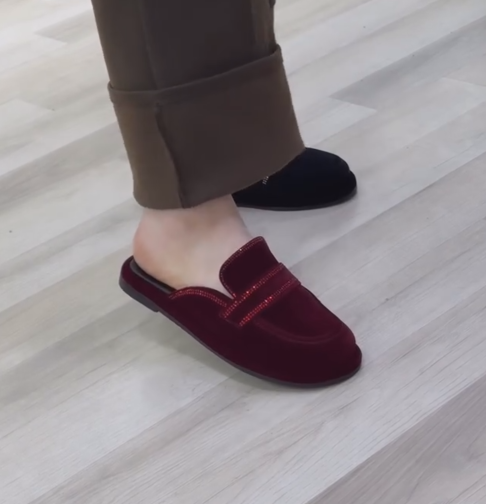 Ladies' Elegant Slip-On Penny Loafer Mule Flats