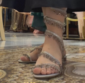 Ladies' Crystal Tassel Coil Ankle Strap Flat Sandals