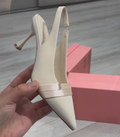 Women's Pointed Toe Slingback Kitten Heel Pumps