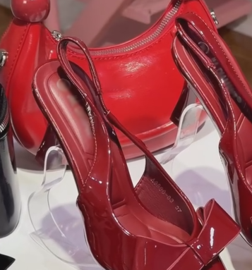 Ladies' Patent Bow Pointed-Toe Slingback Heels