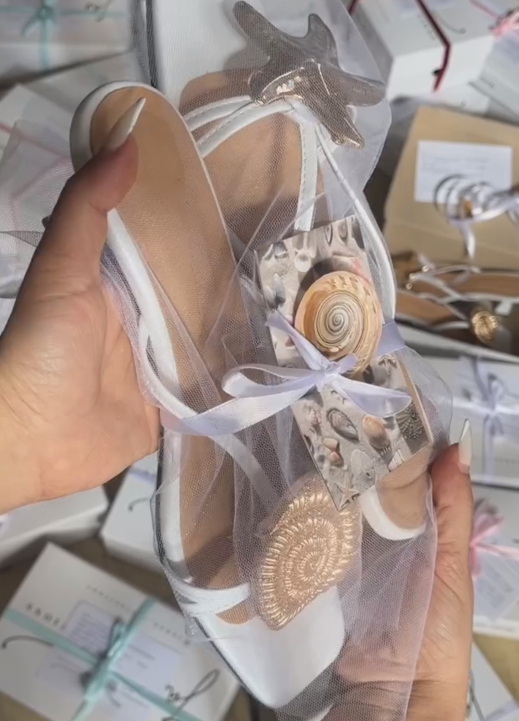 Ladies' Nautical Starfish & Seashell Embellished Flat Sandals