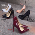 Ladies' Red Sole Patent Pointed-Toe Stiletto Heels