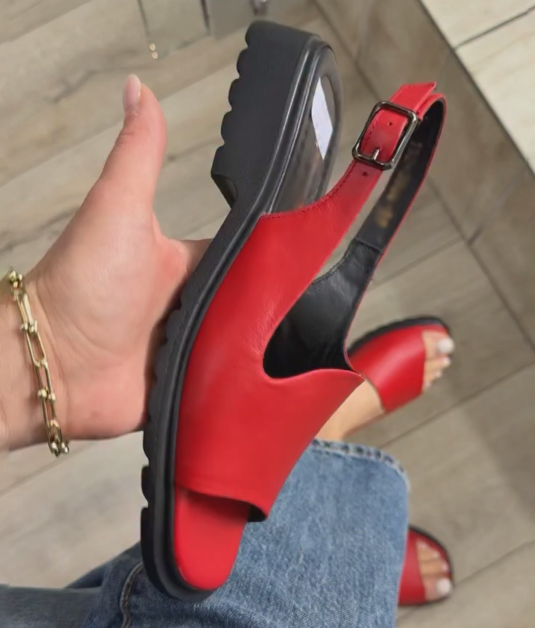 Ladies' Chunky Sole Cutout Slingback Sandals