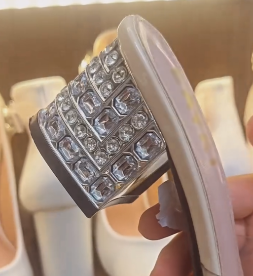 Square Toe Embellished Chunky Heel Mules
