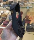 Ladies Beaded Bow Peep-Toe Slingback Sandals