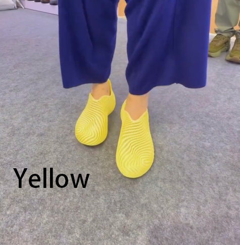 3D Printed Wave-Pattern Breathable Slip-On Sneakers