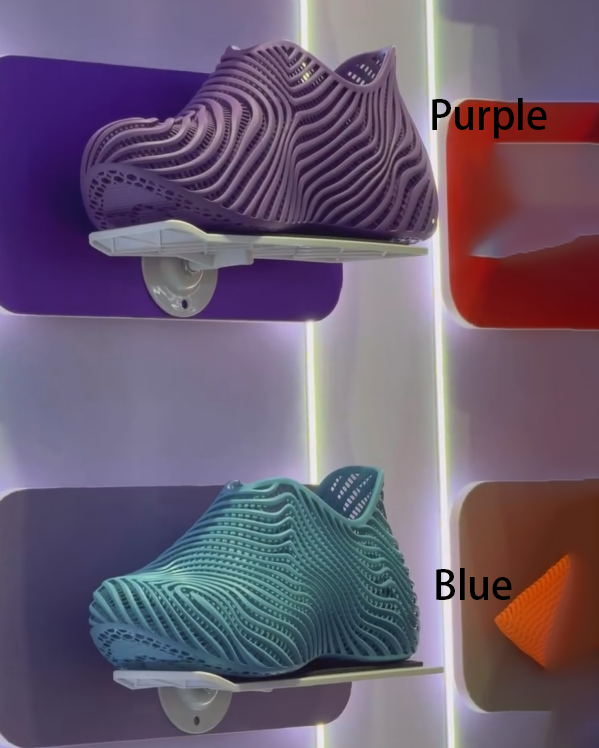 3D Printed Wave-Pattern Breathable Slip-On Sneakers