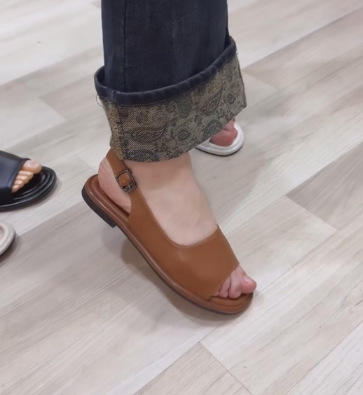 Ladies Open-Toe Slingback Flat Sandals