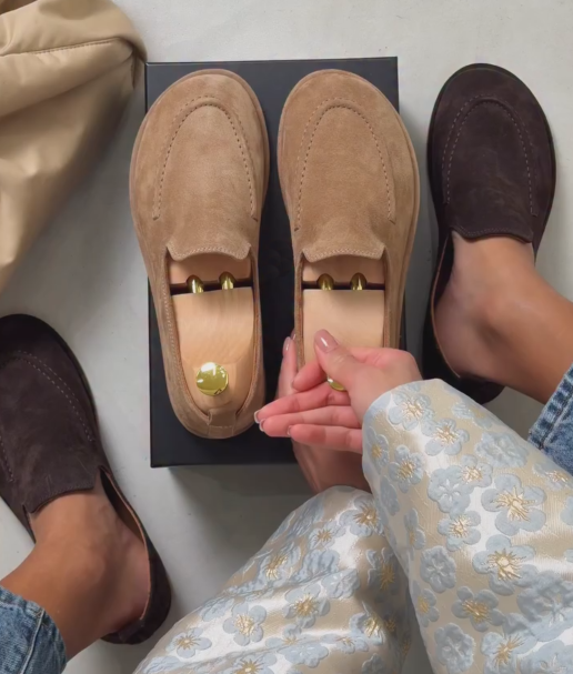 Ladies Suede Casual Slip-On Loafers