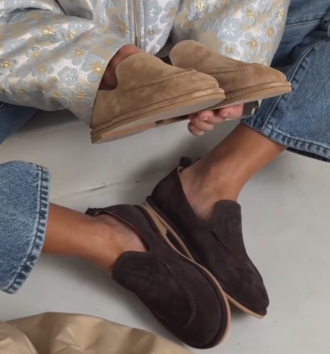 Ladies Suede Casual Slip-On Loafers
