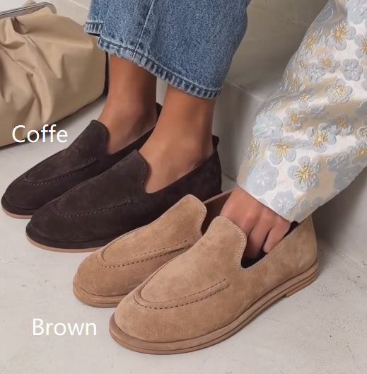 Ladies Suede Casual Slip-On Loafers