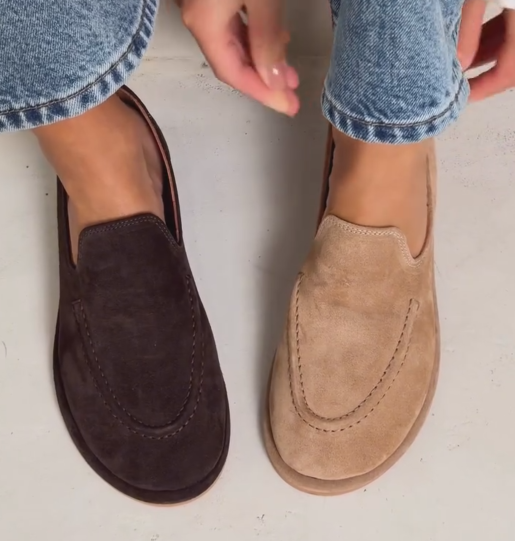 Ladies Suede Casual Slip-On Loafers