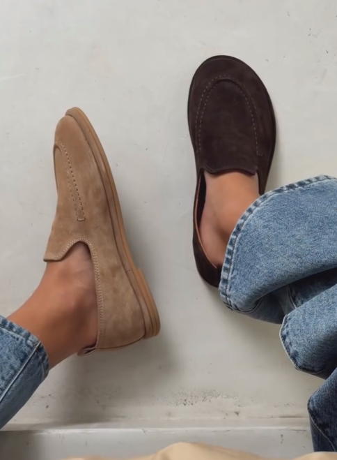 Ladies Suede Casual Slip-On Loafers
