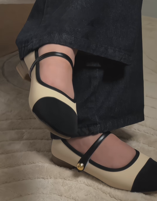 Ladies' Two-Tone Mary Jane Flats