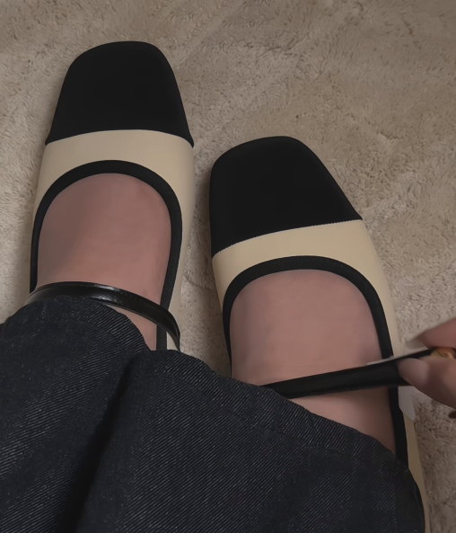 Ladies' Two-Tone Mary Jane Flats