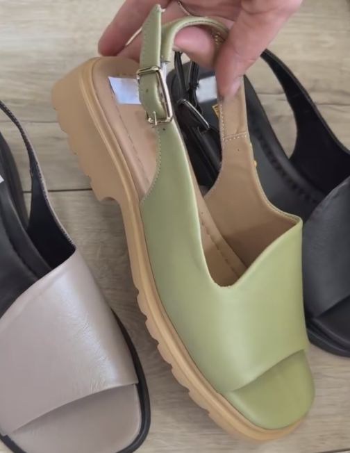 Ladies' Single Strap Slingback Platform Sandals