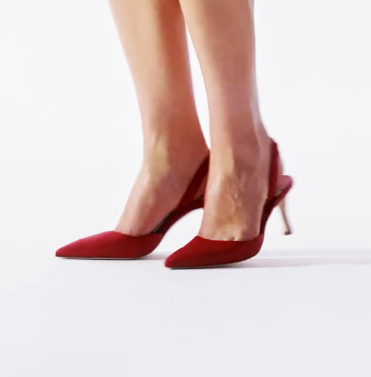 Ladies' Pointed Toe Slingback Kitten Heel Pumps