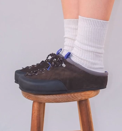 Women's Suede Climbing-Inspired Slip-On Mule Sneakers