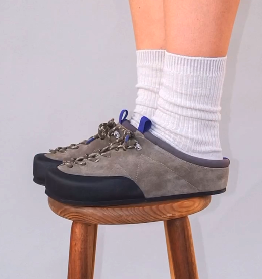 Women's Suede Climbing-Inspired Slip-On Mule Sneakers