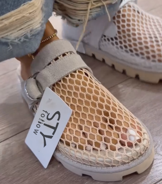 Women's Mesh Buckle Strap Chunky Mule Sandals