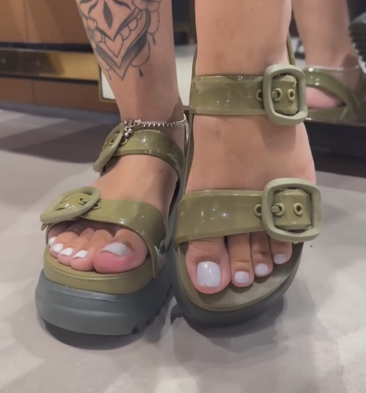 Women's Adjustable Buckle Jelly Platform Sandals