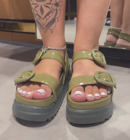 Women's Adjustable Buckle Jelly Platform Sandals