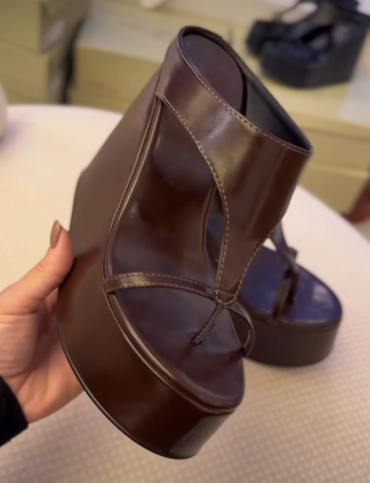 Women's T-Strap Platform Wedge Sandals