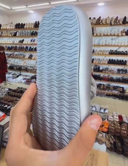 Women's Rhinestone Chain Mesh Flat Slides