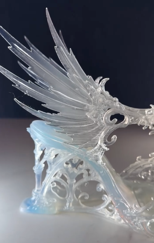 Women's 3D Printed Translucent Winged Fantasy Wedge Sandals