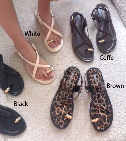 Women's Toe Ring Crisscross Flat Sandals
