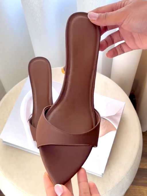 Women's Minimalist Pointed Toe Stiletto Heel Mule Sandals