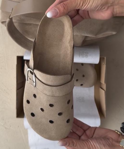 Cork Insole Perforated Birkenstock-Style Mule Clogs