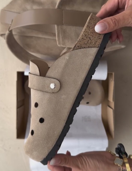Cork Insole Perforated Birkenstock-Style Mule Clogs
