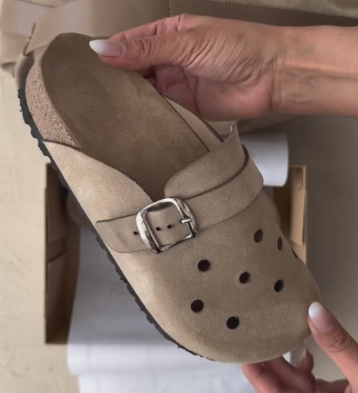 Cork Insole Perforated Birkenstock-Style Mule Clogs