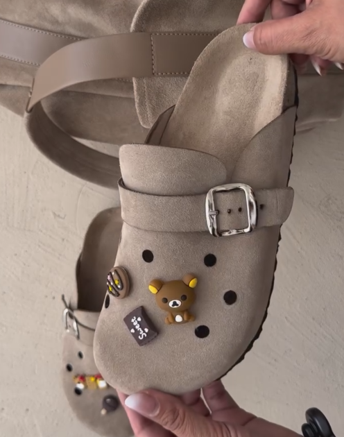 Cork Insole Perforated Birkenstock-Style Mule Clogs