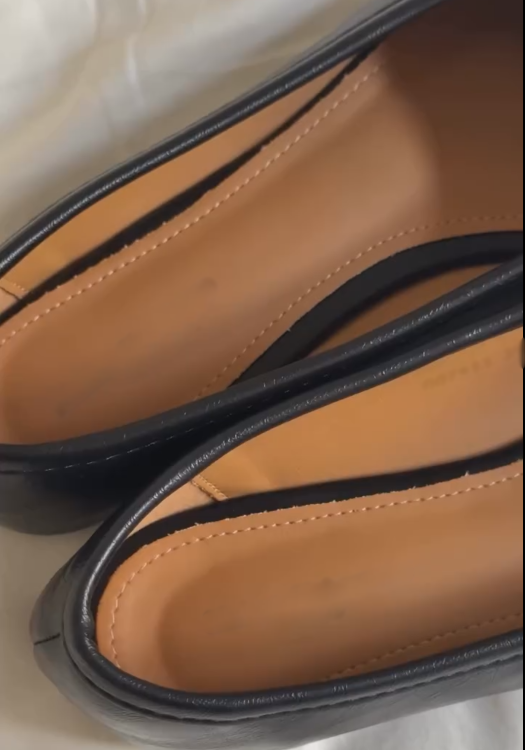 Genuine Leather Split-Toe Tabby Flat Ballerina Shoes