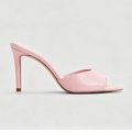 Ladies' Minimalist Pointed Peep-Toe Heeled Mules
