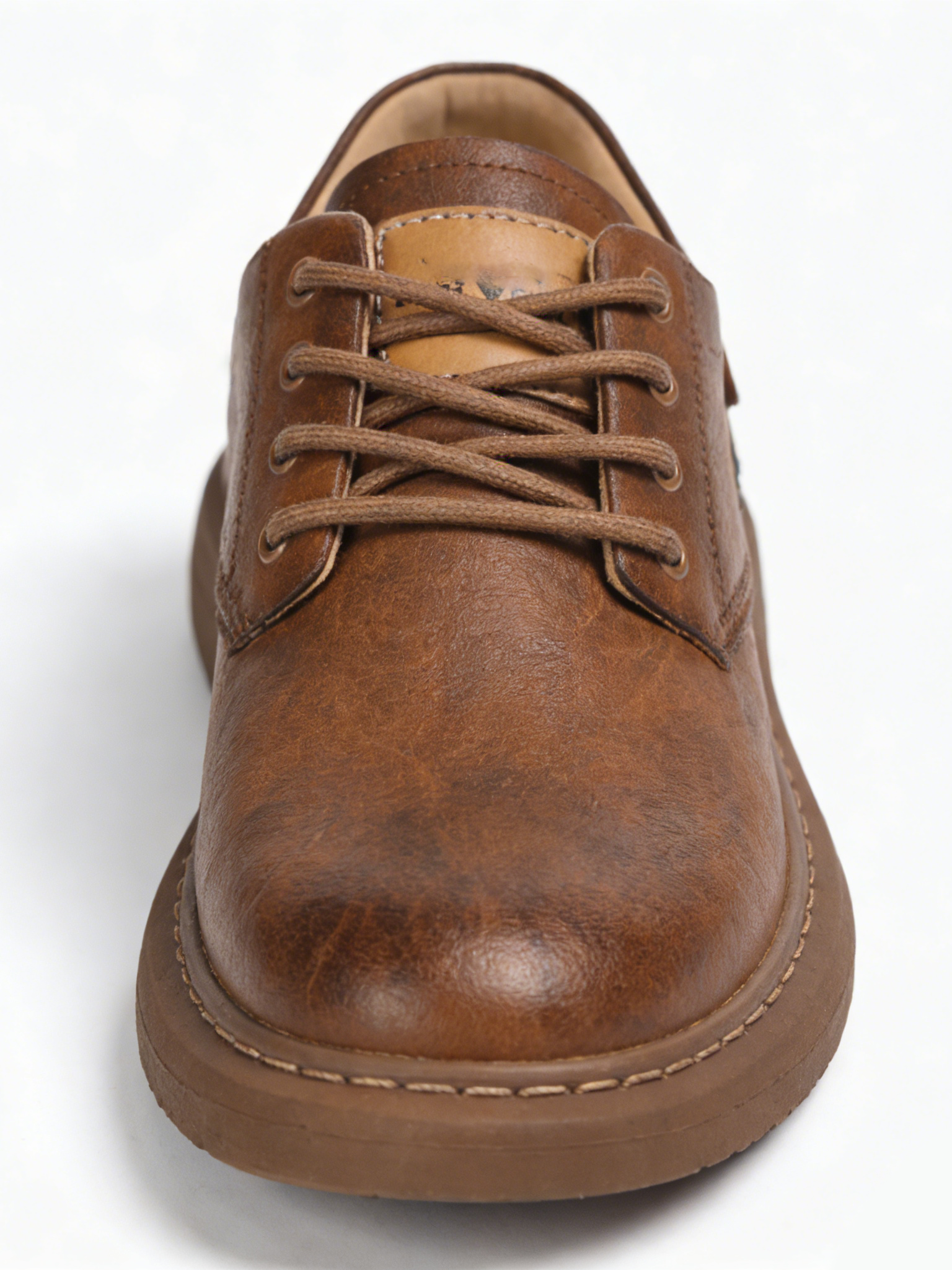 Distressed Leather Low-Top Work Shoes