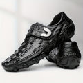 Men's Crocodile Embossed Leather Driving Loafers