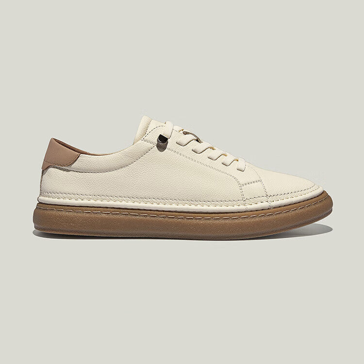 Men's Hand-Stitched Genuine Leather Casual Sneakers