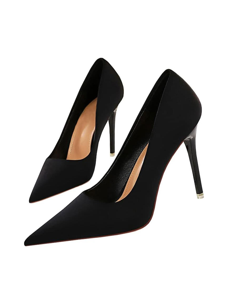 Ladies' Satin Pointed-Toe Stiletto Pumps
