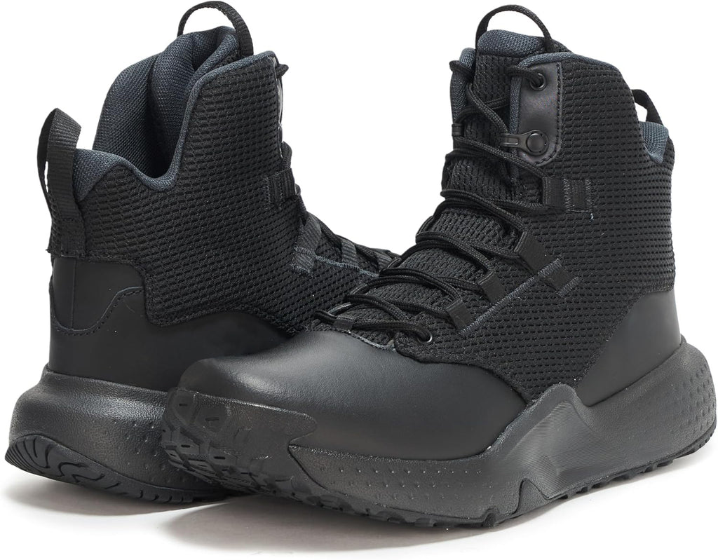 Black High-Top Tactical Mesh Boots