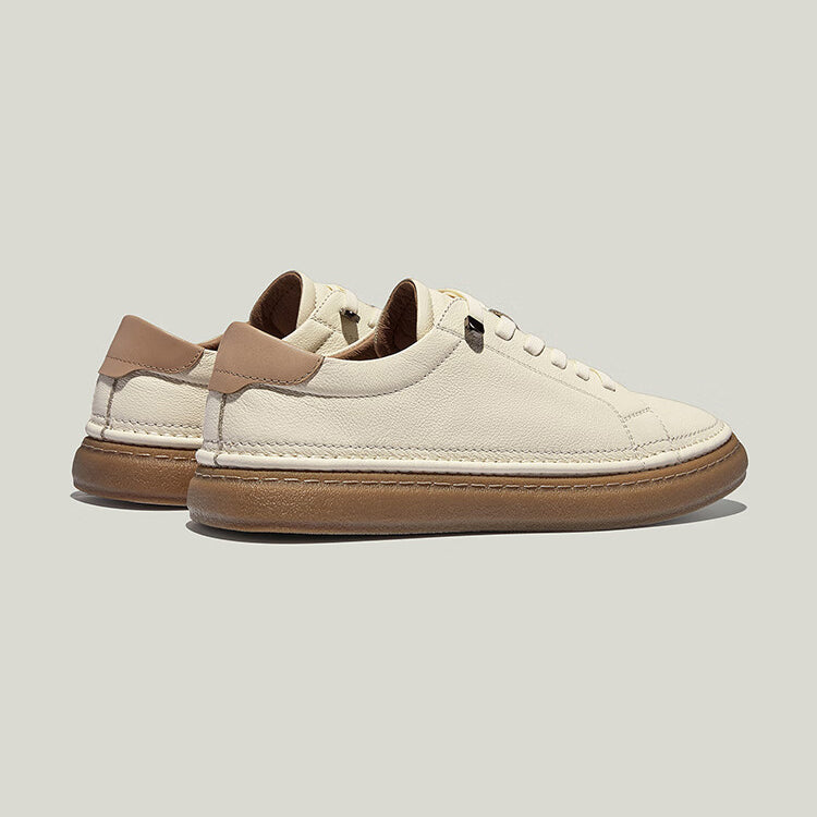 Men's Hand-Stitched Genuine Leather Casual Sneakers