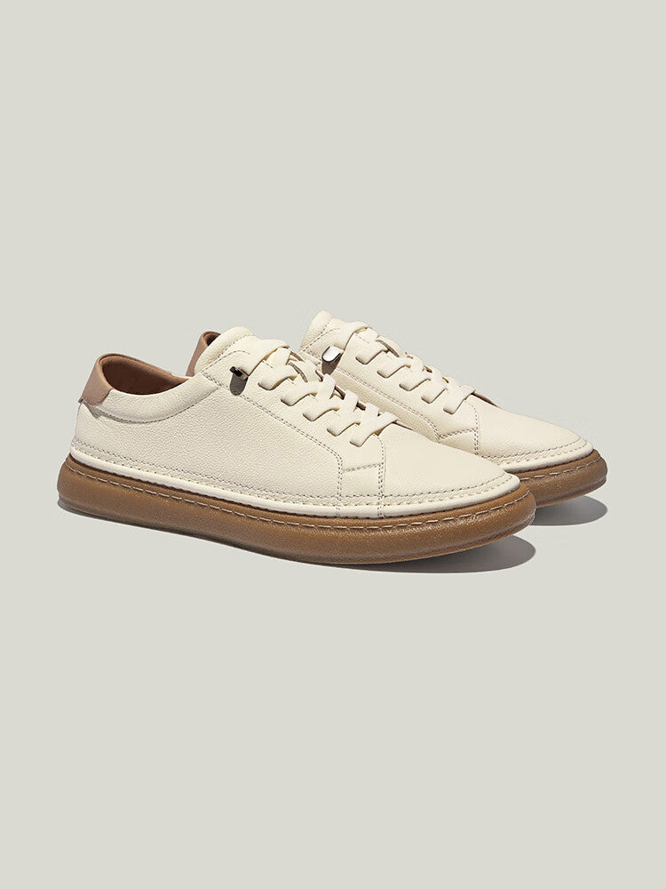 Men's Hand-Stitched Genuine Leather Casual Sneakers