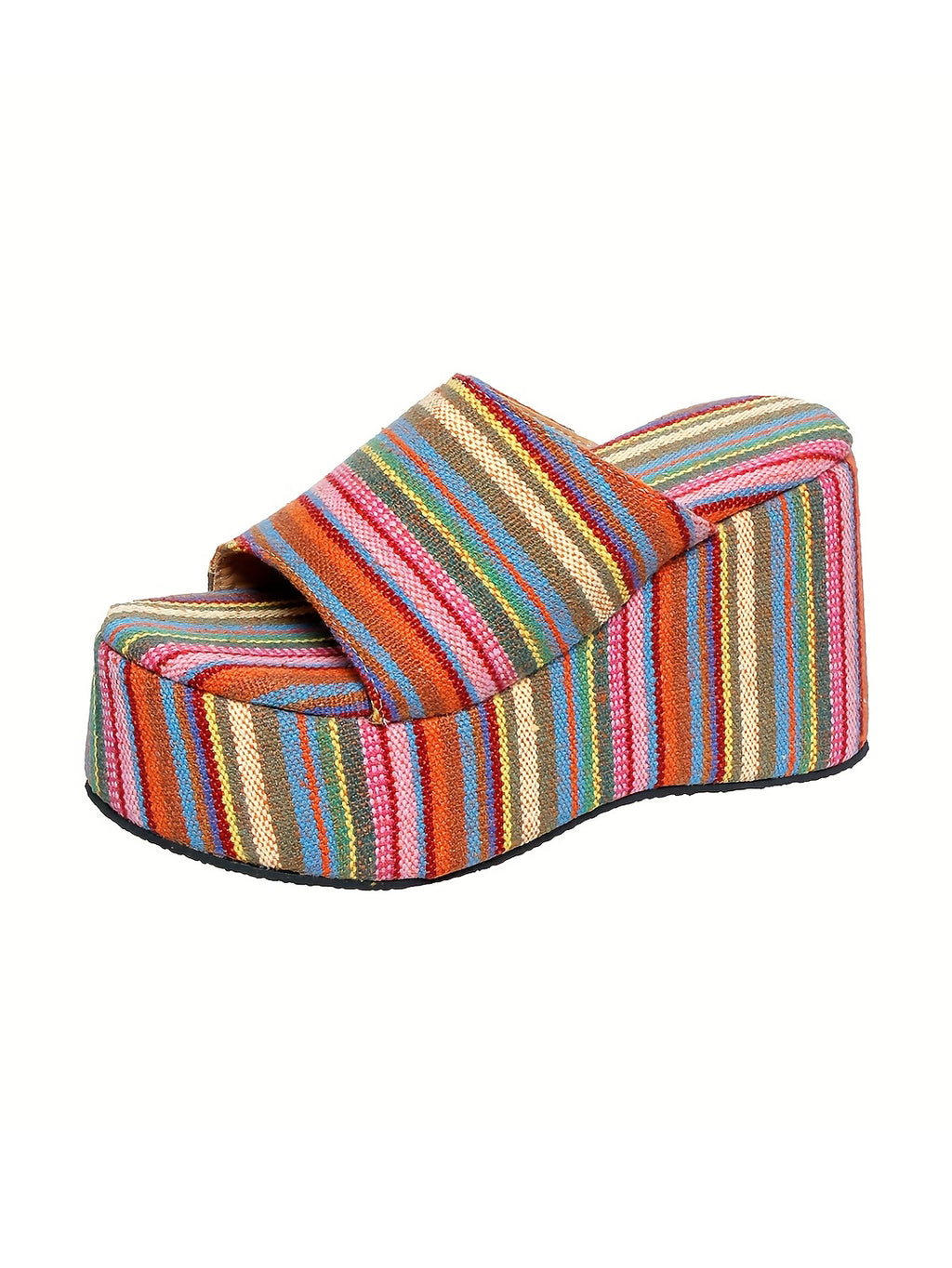 Ladies' Bohemian Striped Platform Wedge Sandals