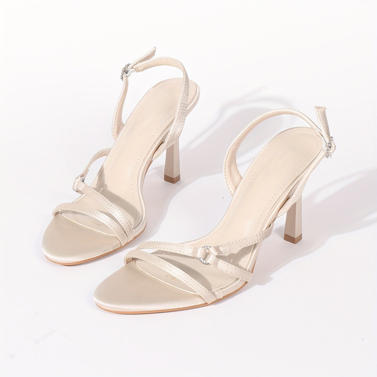 Ladies' Satin Strappy Ankle-Strap Stiletto Sandals