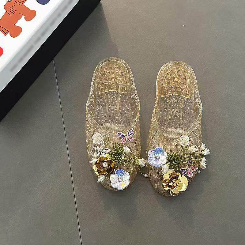 Women's Floral Embellished Jelly Slides