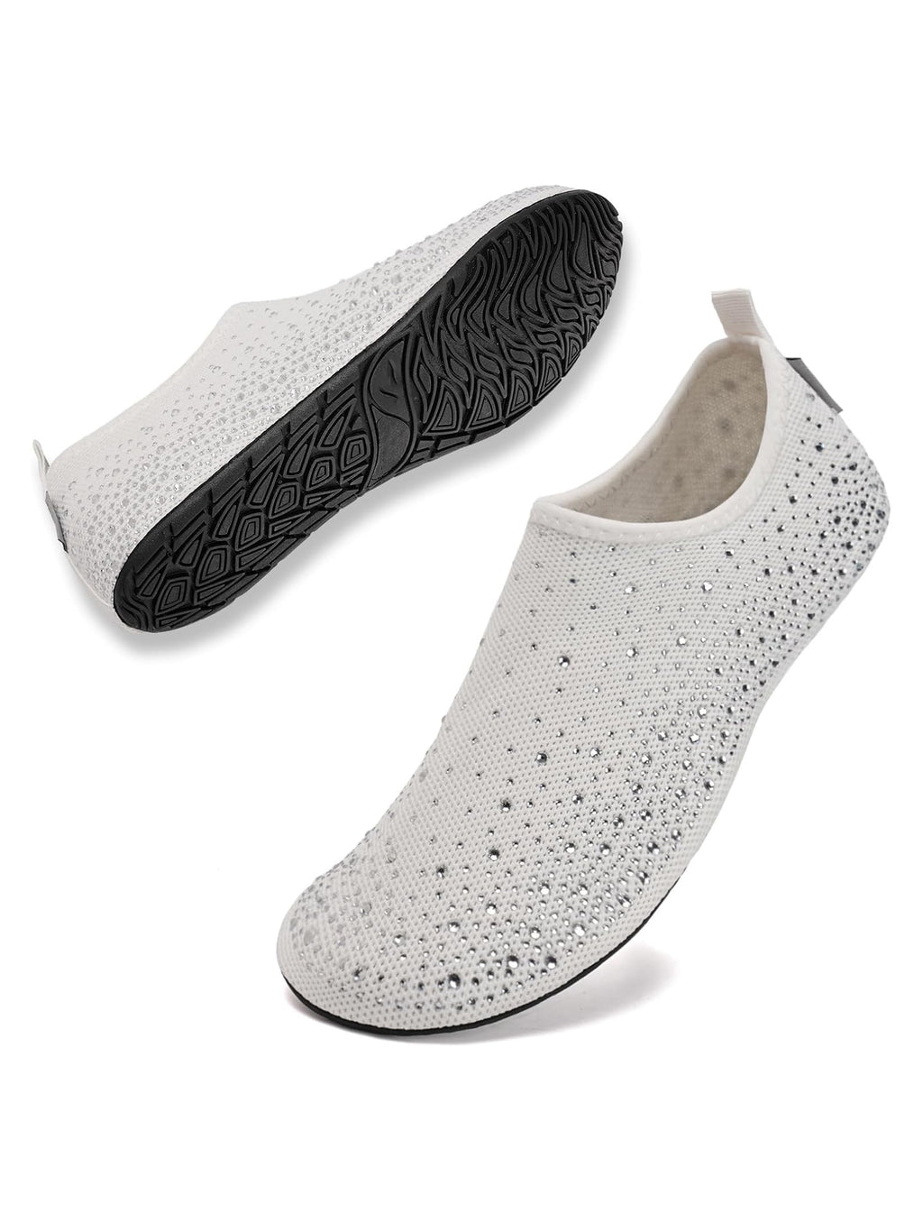 Ladies' Sparkly Slip-On Barefoot Aqua Socks