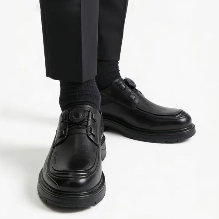 Men's Quick-Release Buckle Chunky Leather Shoes