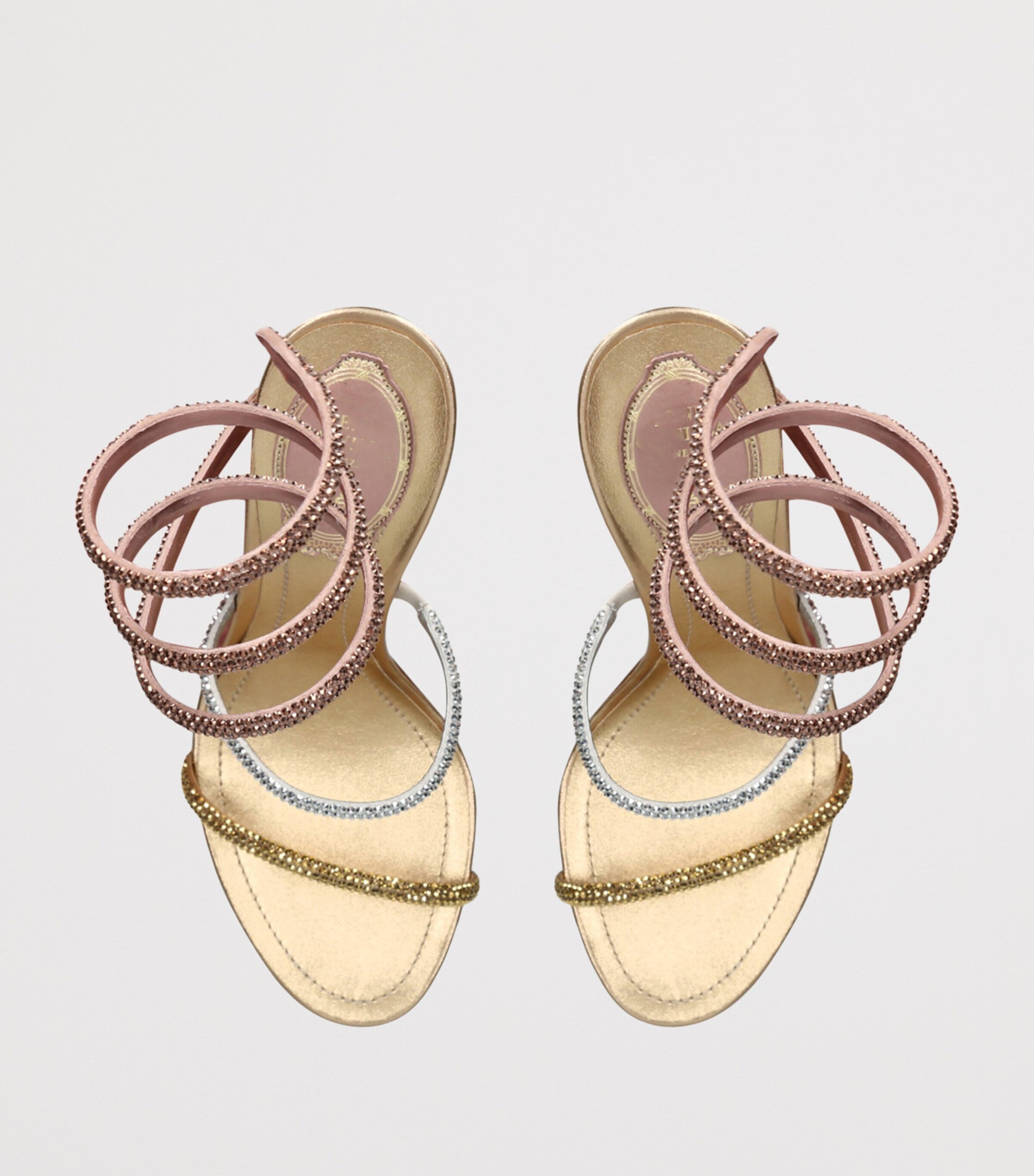 Ladies' Snake-Wrap Colorful Rhinestone Stiletto Sandals